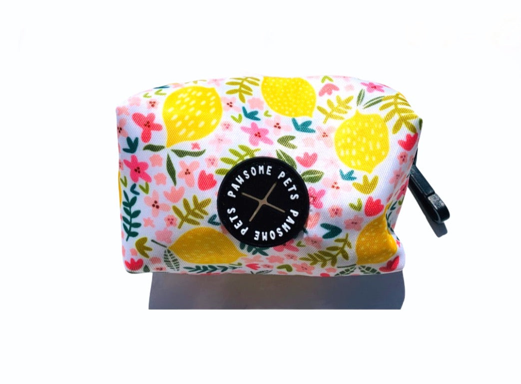 BUNDLE - OH MY LEMON dog walking set featuring a harness, collar, lead, and poop bag holder in vibrant lemon color.