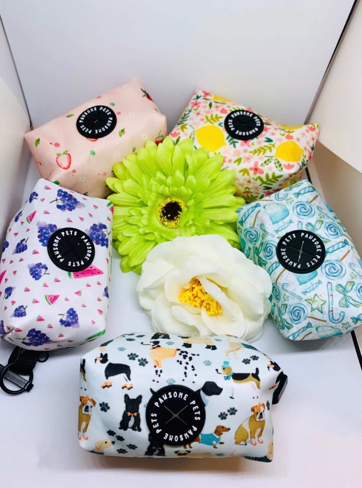 BUNDLE - OH MY LEMON dog walking set featuring a harness, collar, lead, and poop bag holder in vibrant lemon color.