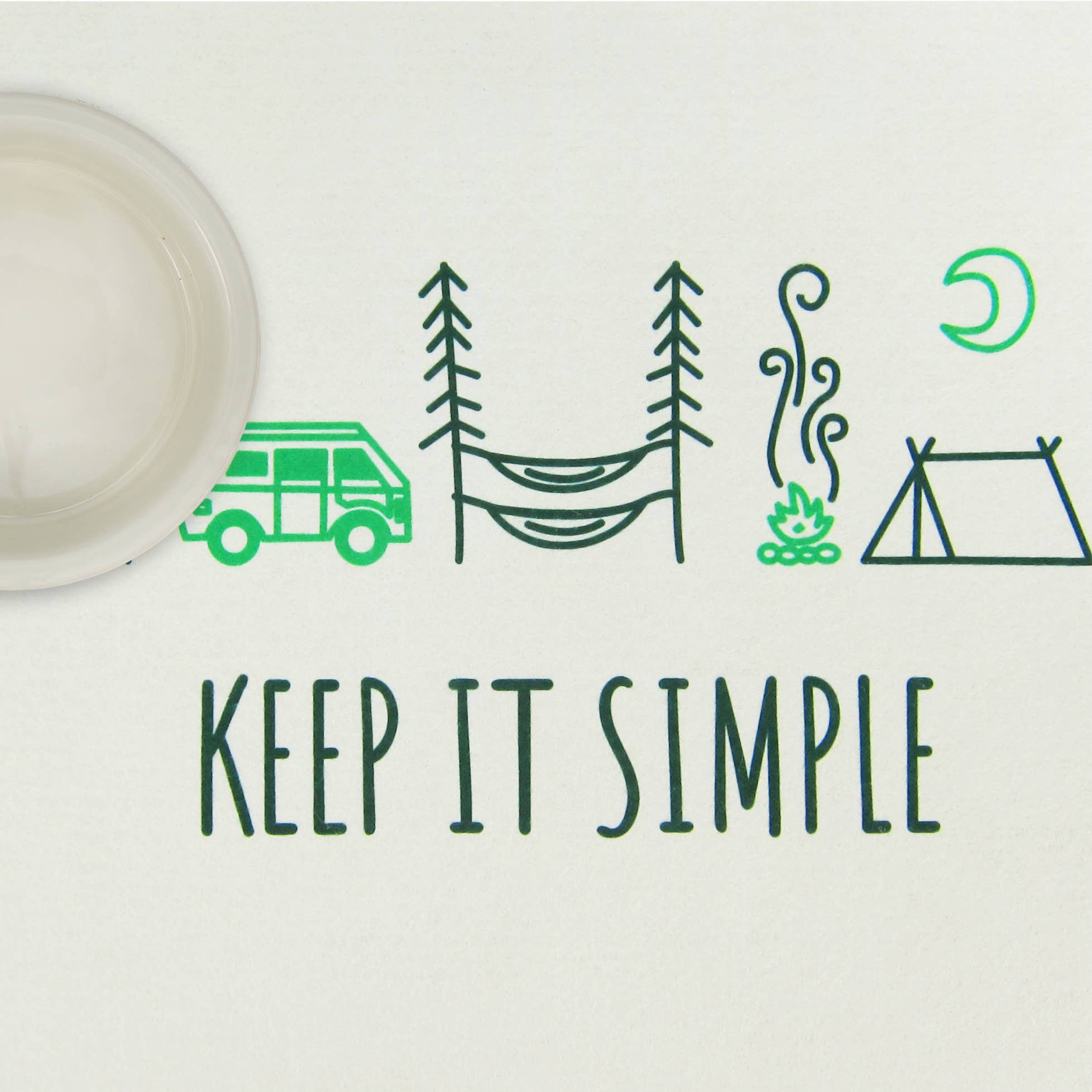 Colorful Camp Life Dog Mat designed for pet feeding, featuring a slip-resistant surface and vibrant patterns.