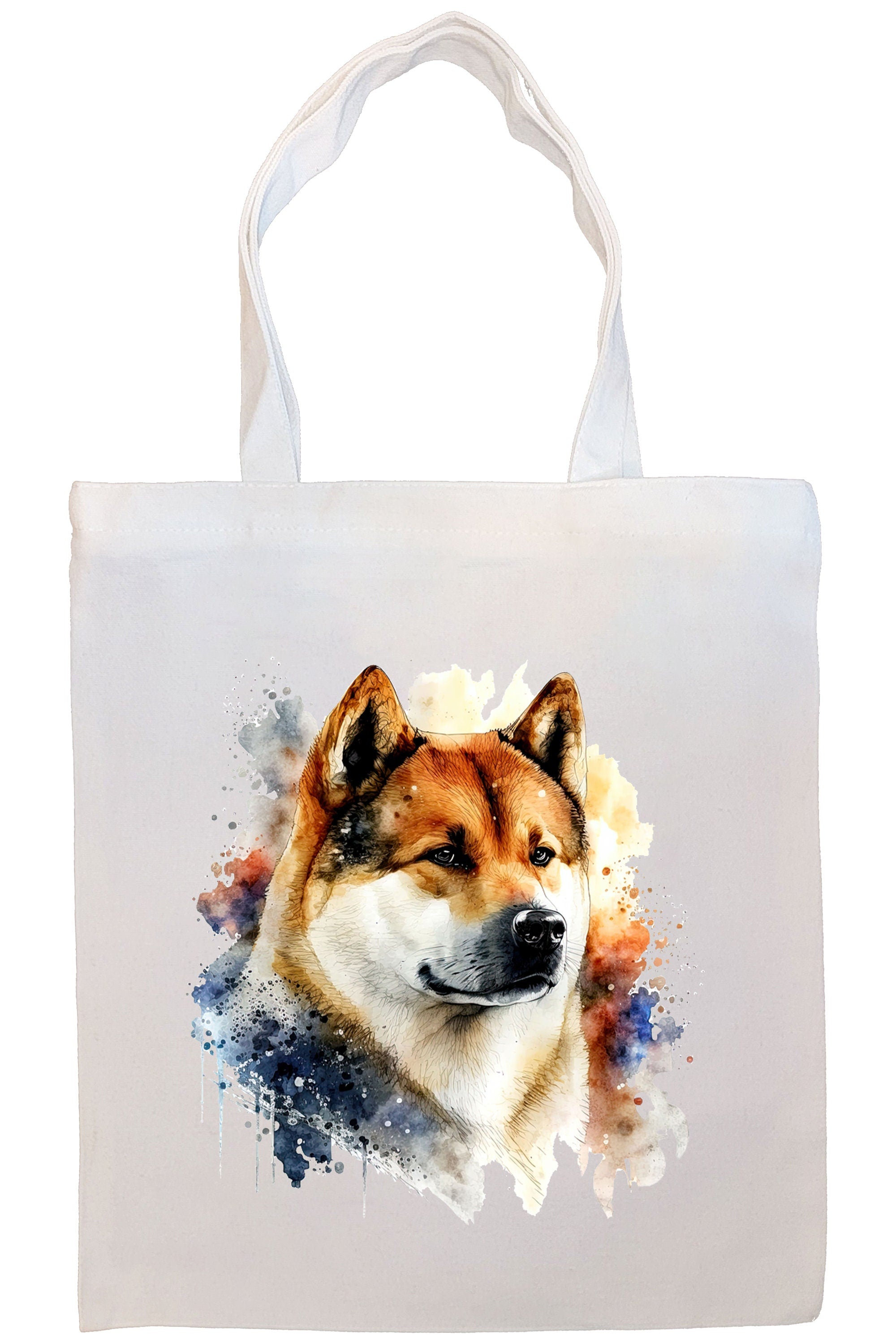 Stylish Akita Canvas Tote Bag with zipper and inner pocket, perfect for shopping and daily use.