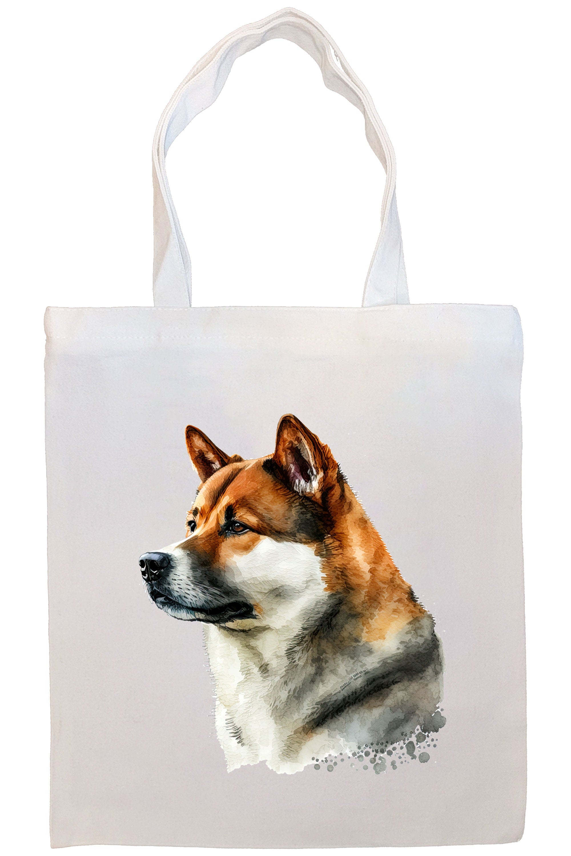 Stylish Akita Canvas Tote Bag with zipper and inner pocket, perfect for shopping and daily use.