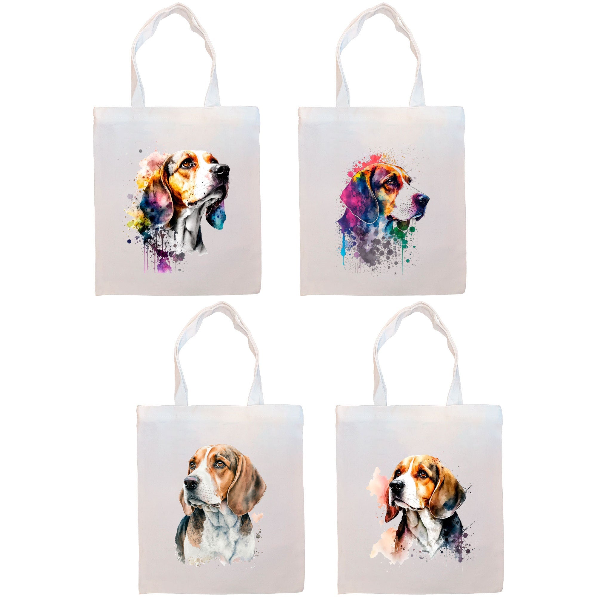 A stylish canvas tote bag featuring a Beagle design, zippered closure, and sturdy handles, perfect for shopping and daily use.