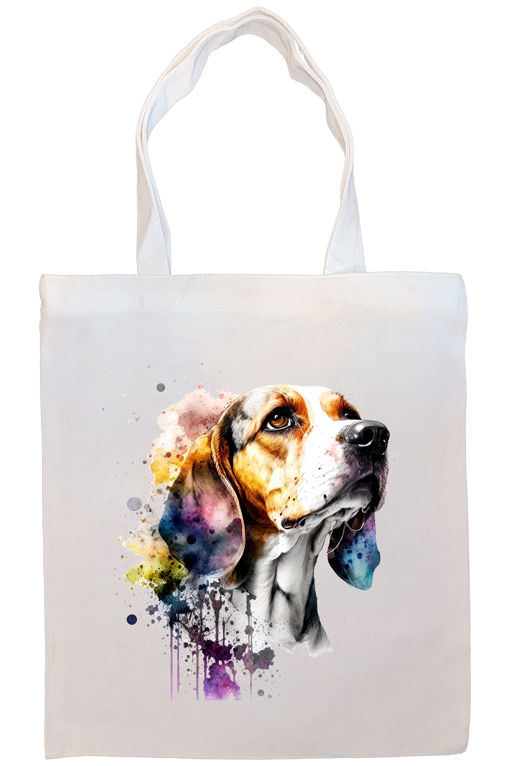 A stylish canvas tote bag featuring a Beagle design, zippered closure, and sturdy handles, perfect for shopping and daily use.