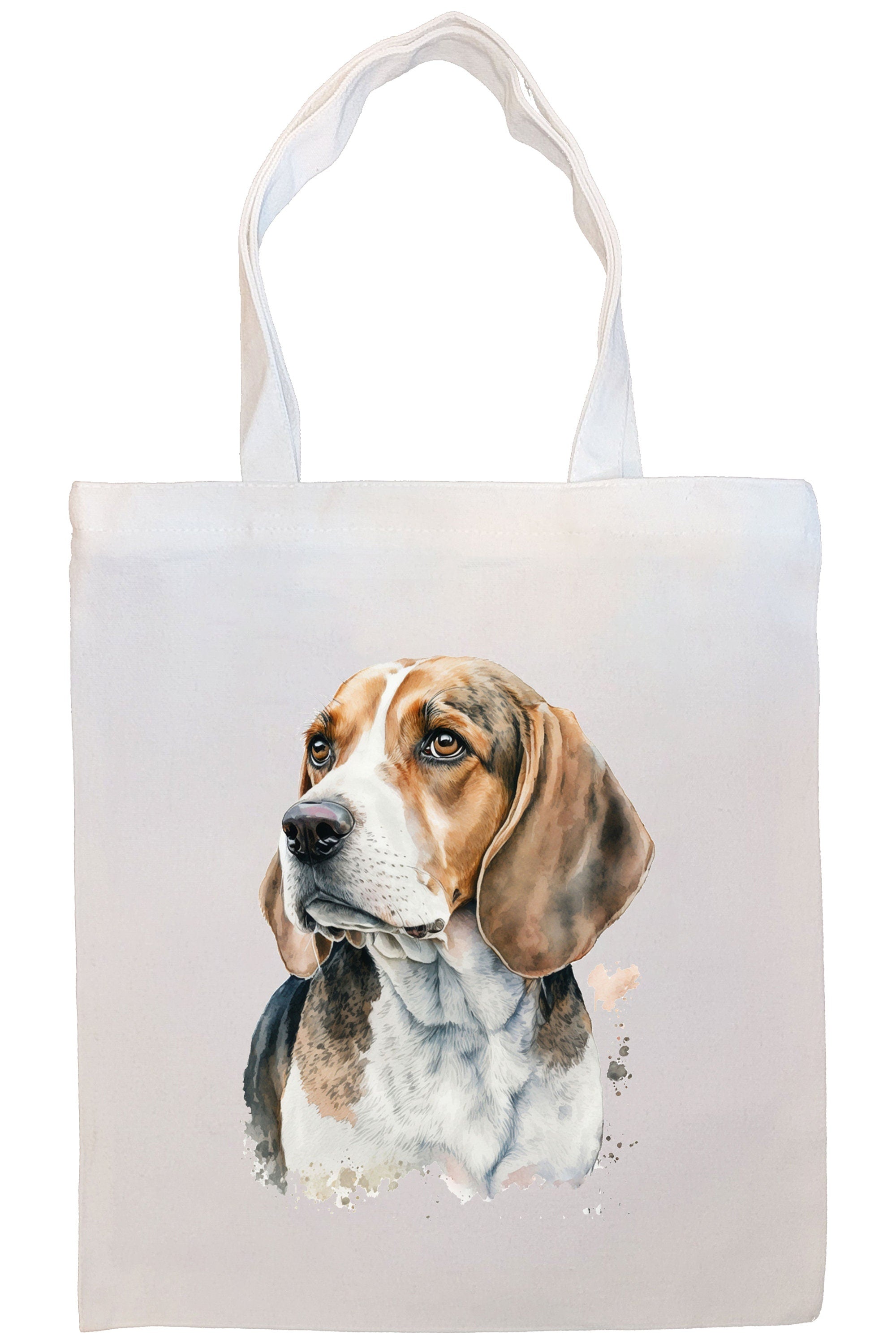 A stylish canvas tote bag featuring a Beagle design, zippered closure, and sturdy handles, perfect for shopping and daily use.