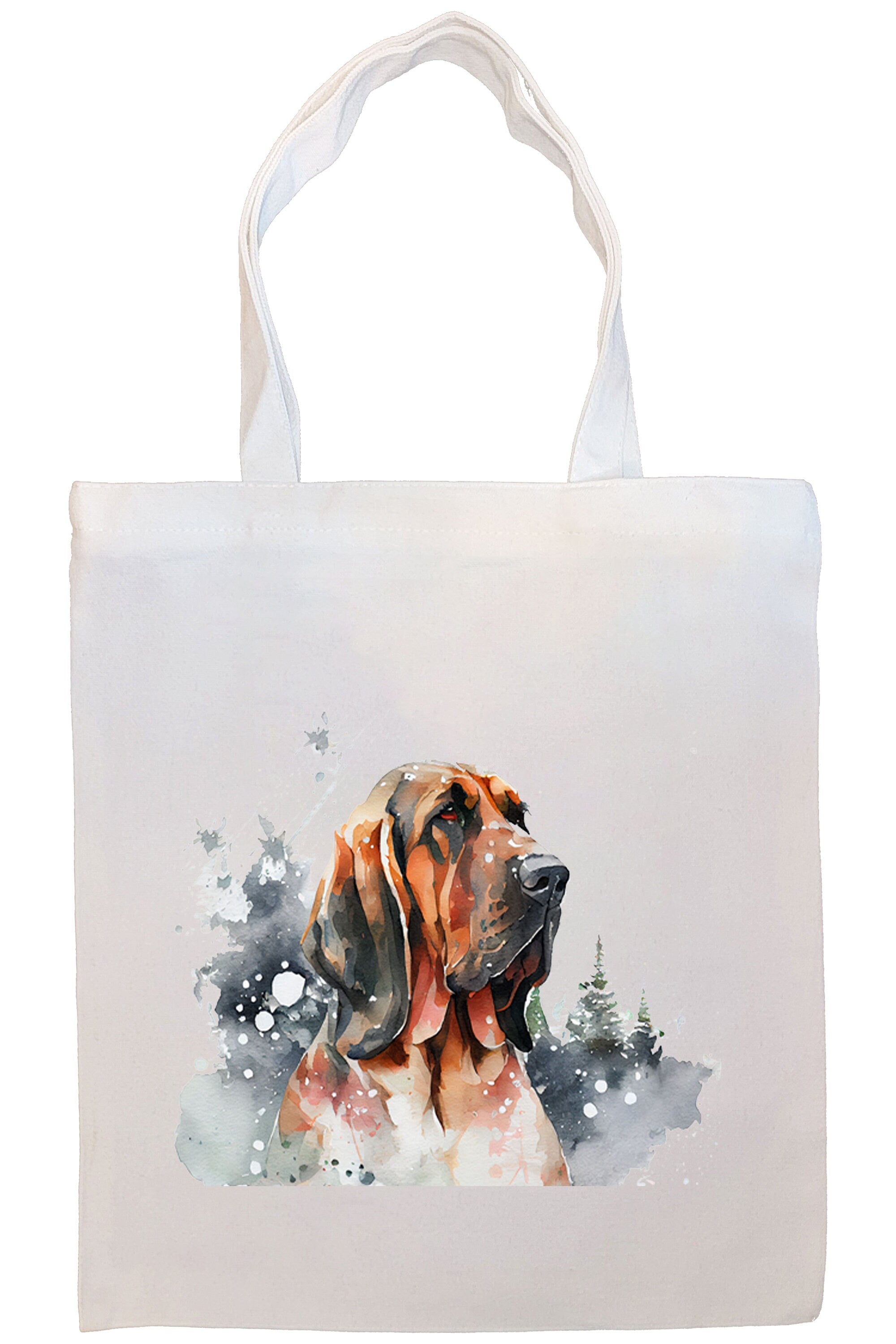 Stylish Bloodhound Canvas Tote Bag with zippered closure and inner pocket, perfect for daily use and shopping.