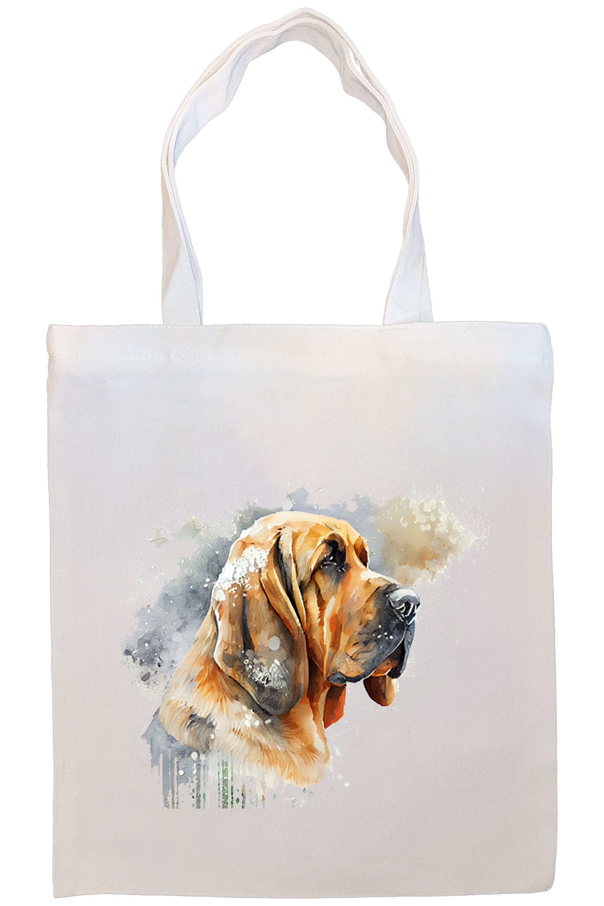 Stylish Bloodhound Canvas Tote Bag with zippered closure and inner pocket, perfect for daily use and shopping.