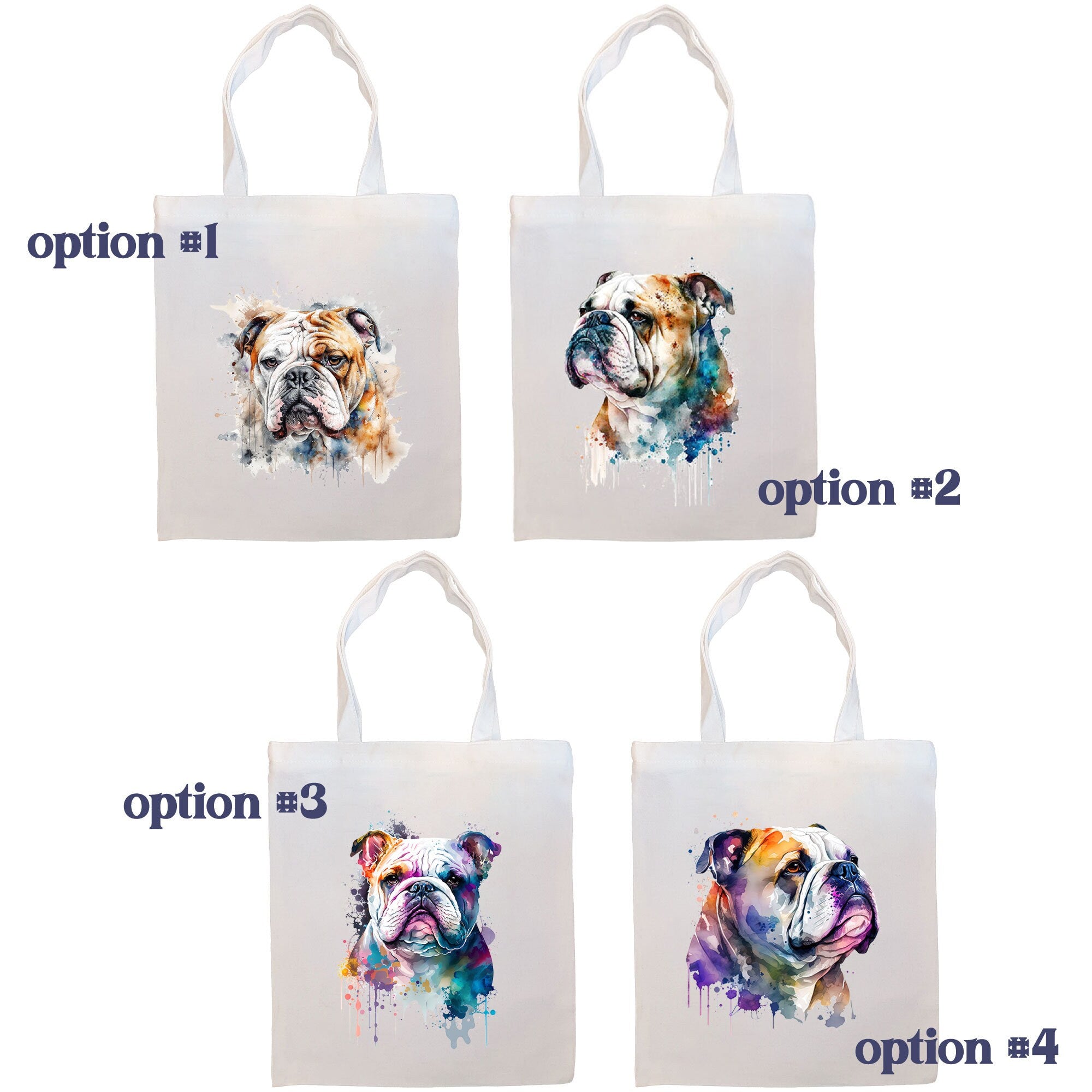 A stylish Bulldog Canvas Tote Bag featuring a zippered closure, sturdy handles, and an inner pocket, perfect for shopping and daily use.