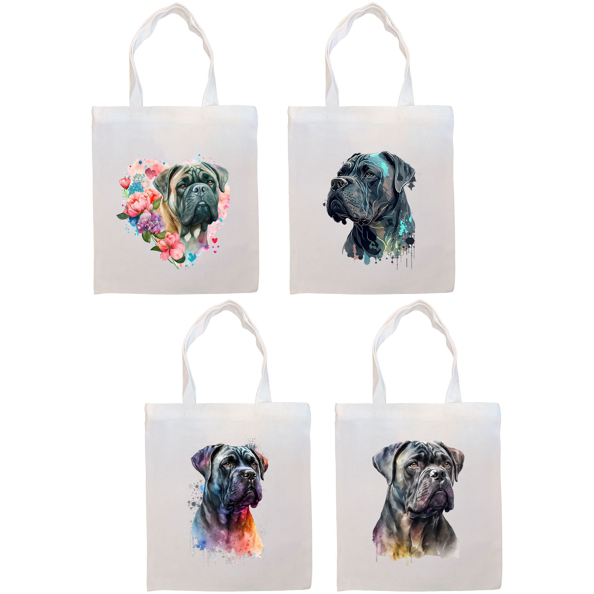 A stylish Cane Corso Canvas Tote Bag featuring a zippered closure, sturdy handles, and an inner pocket, perfect for daily use.