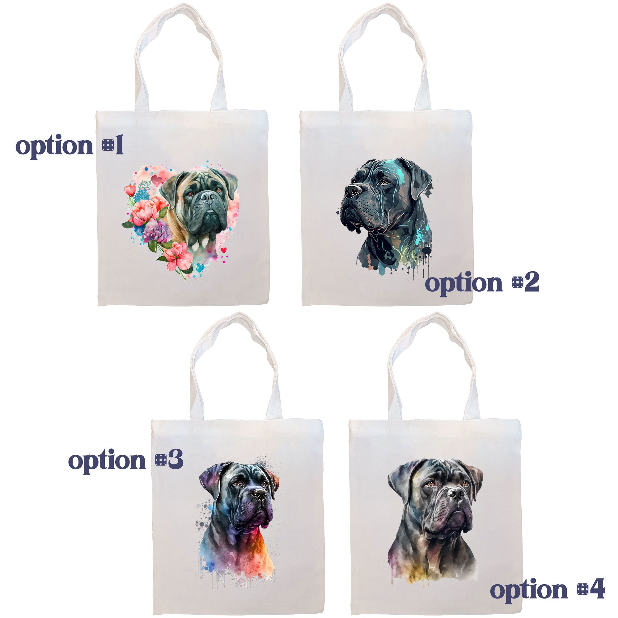 A stylish Cane Corso Canvas Tote Bag featuring a zippered closure, sturdy handles, and an inner pocket, perfect for daily use.