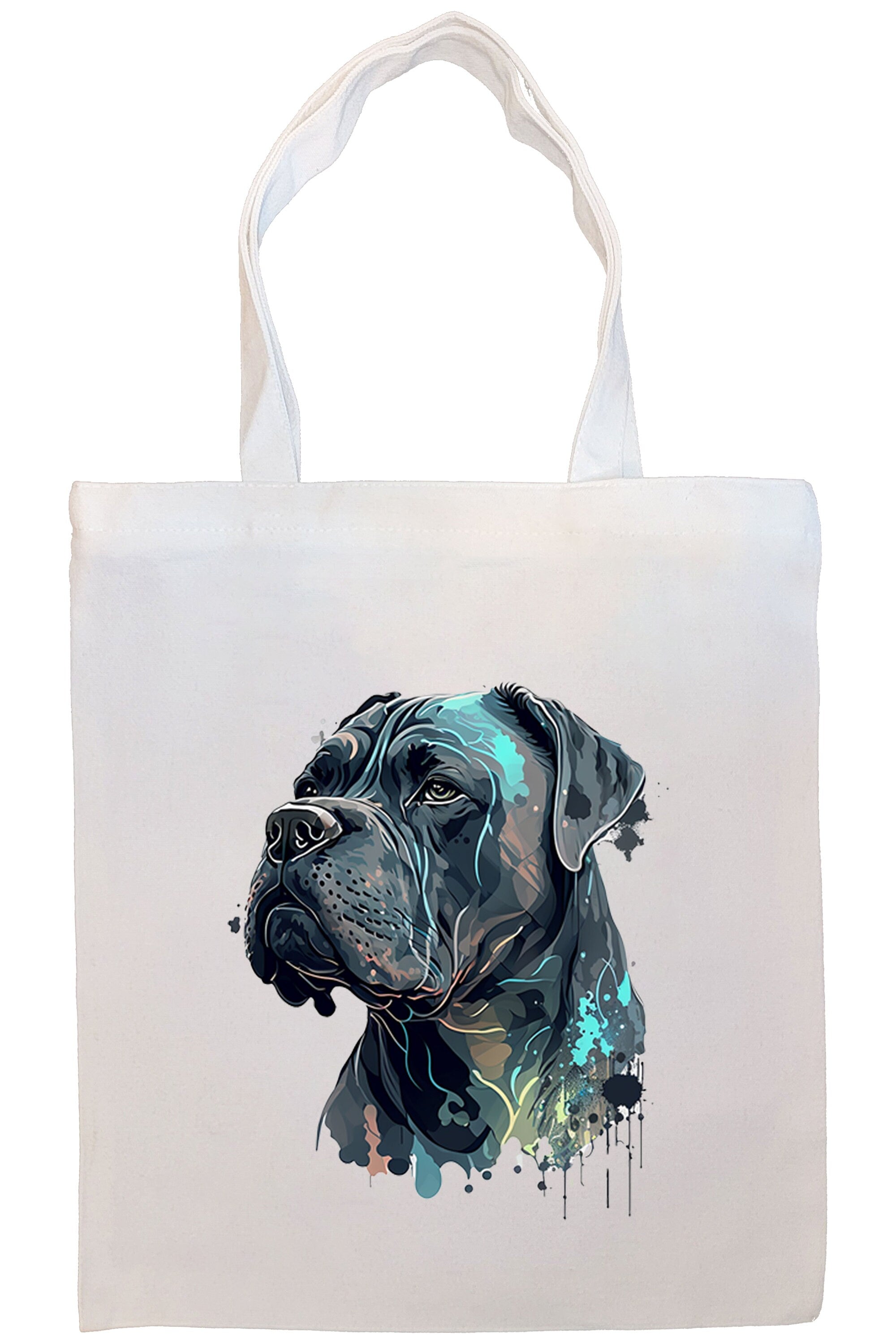A stylish Cane Corso Canvas Tote Bag featuring a zippered closure, sturdy handles, and an inner pocket, perfect for daily use.