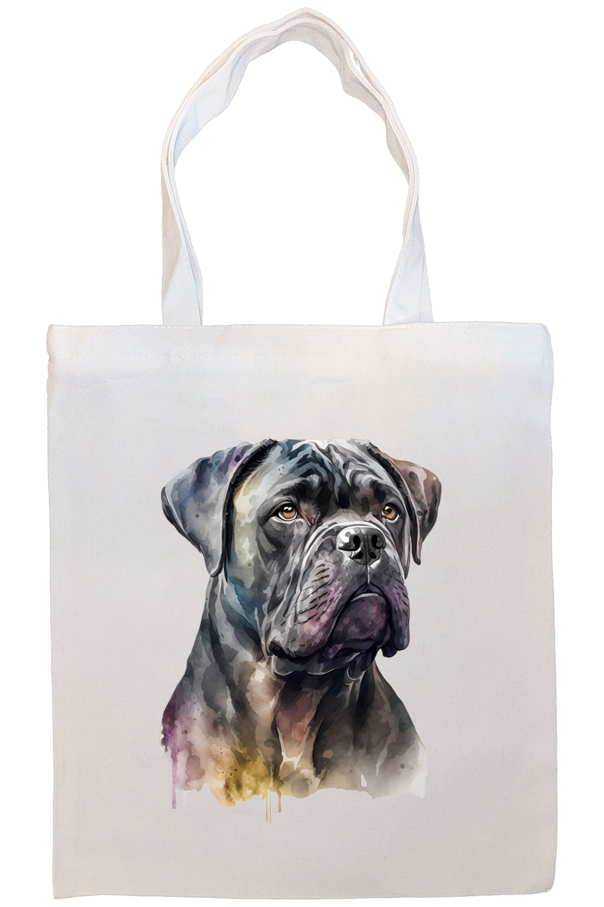 A stylish Cane Corso Canvas Tote Bag featuring a zippered closure, sturdy handles, and an inner pocket, perfect for daily use.