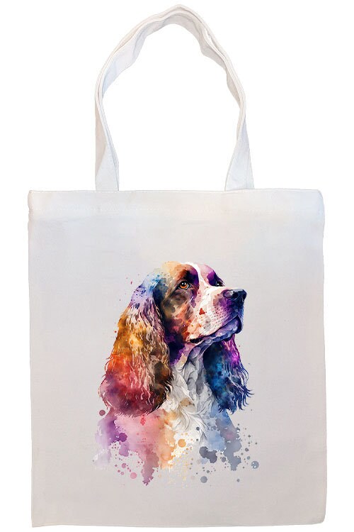 A stylish Cocker Spaniel Canvas Tote Bag with zipper, handles, and inner pocket, perfect for shopping and daily use.