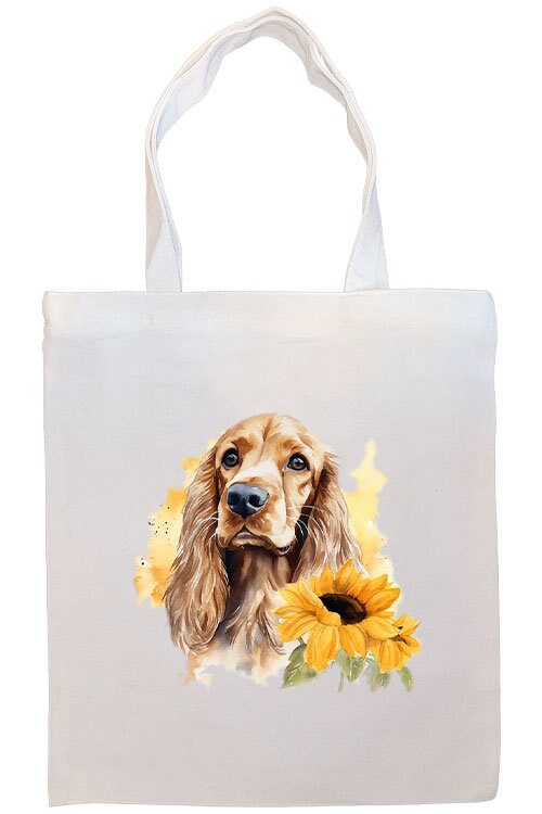 A stylish Cocker Spaniel Canvas Tote Bag with zipper, handles, and inner pocket, perfect for shopping and daily use.