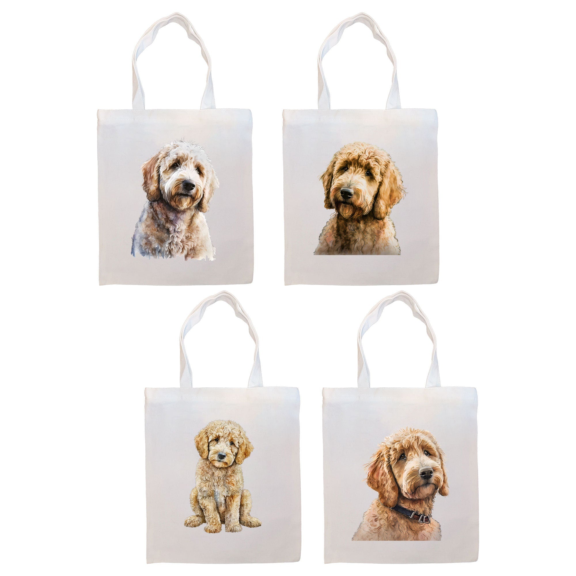 A stylish Goldendoodle Canvas Tote Bag featuring a zippered closure, sturdy handles, and an inner pocket, perfect for shopping and daily use.