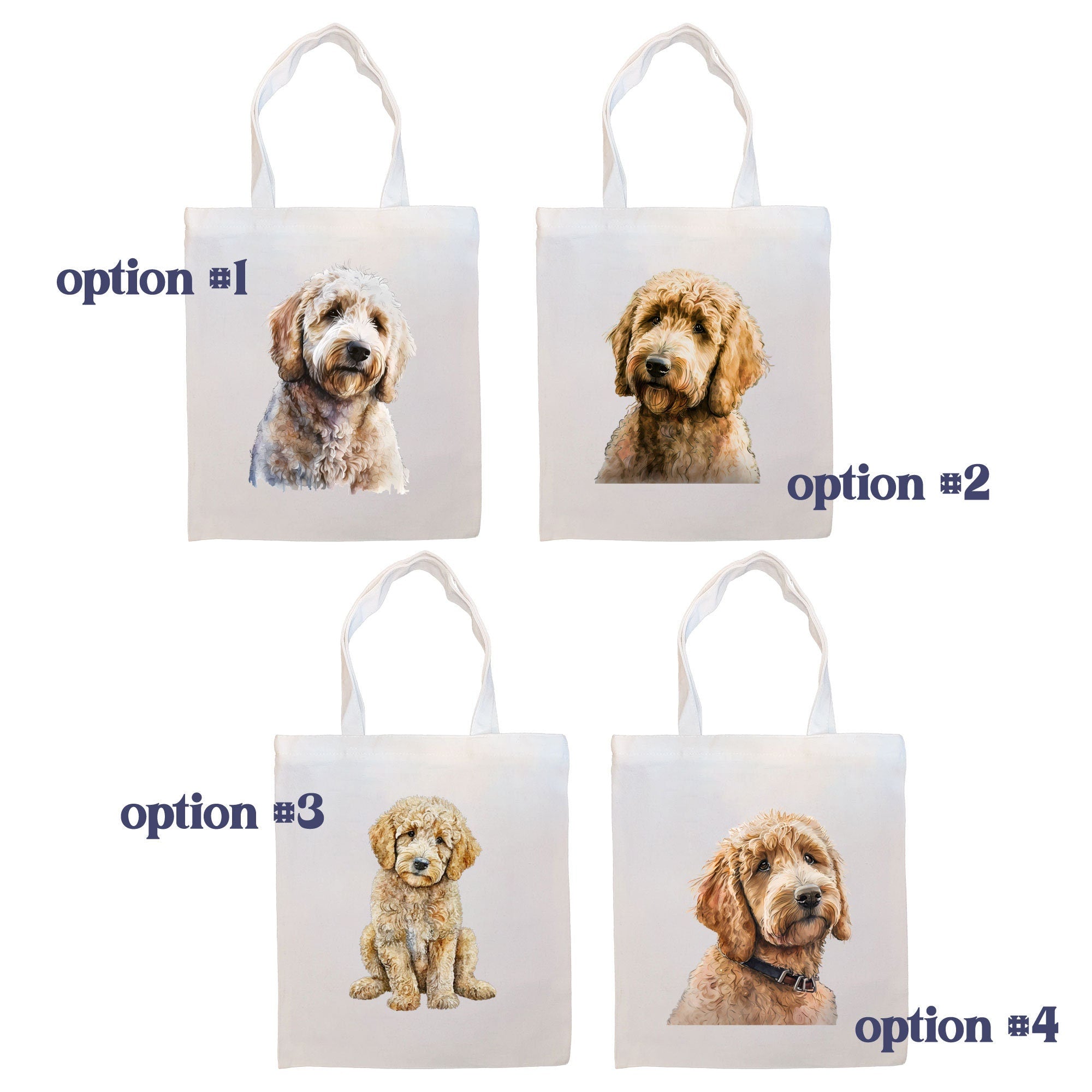 A stylish Goldendoodle Canvas Tote Bag featuring a zippered closure, sturdy handles, and an inner pocket, perfect for shopping and daily use.