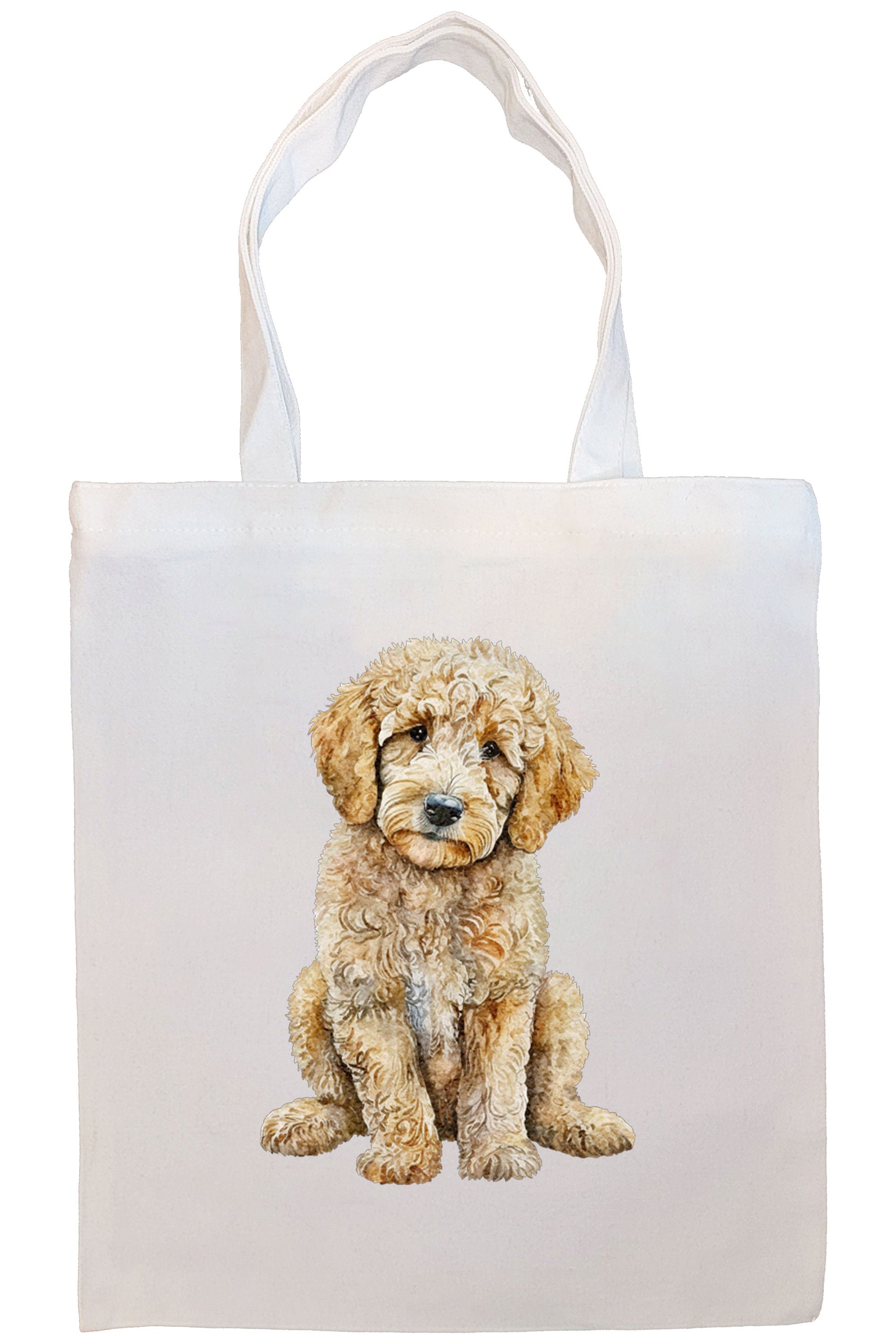 A stylish Goldendoodle Canvas Tote Bag featuring a zippered closure, sturdy handles, and an inner pocket, perfect for shopping and daily use.