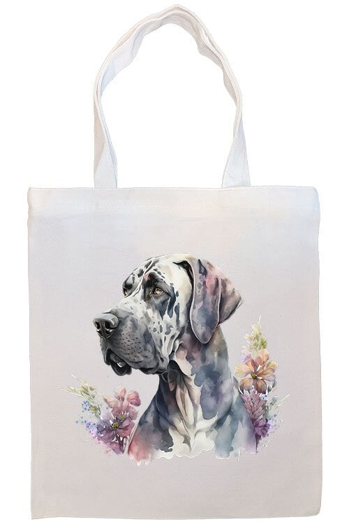 Great Dane Canvas Tote Bag with zipper and inner pocket, featuring a stylish design for pet lovers.