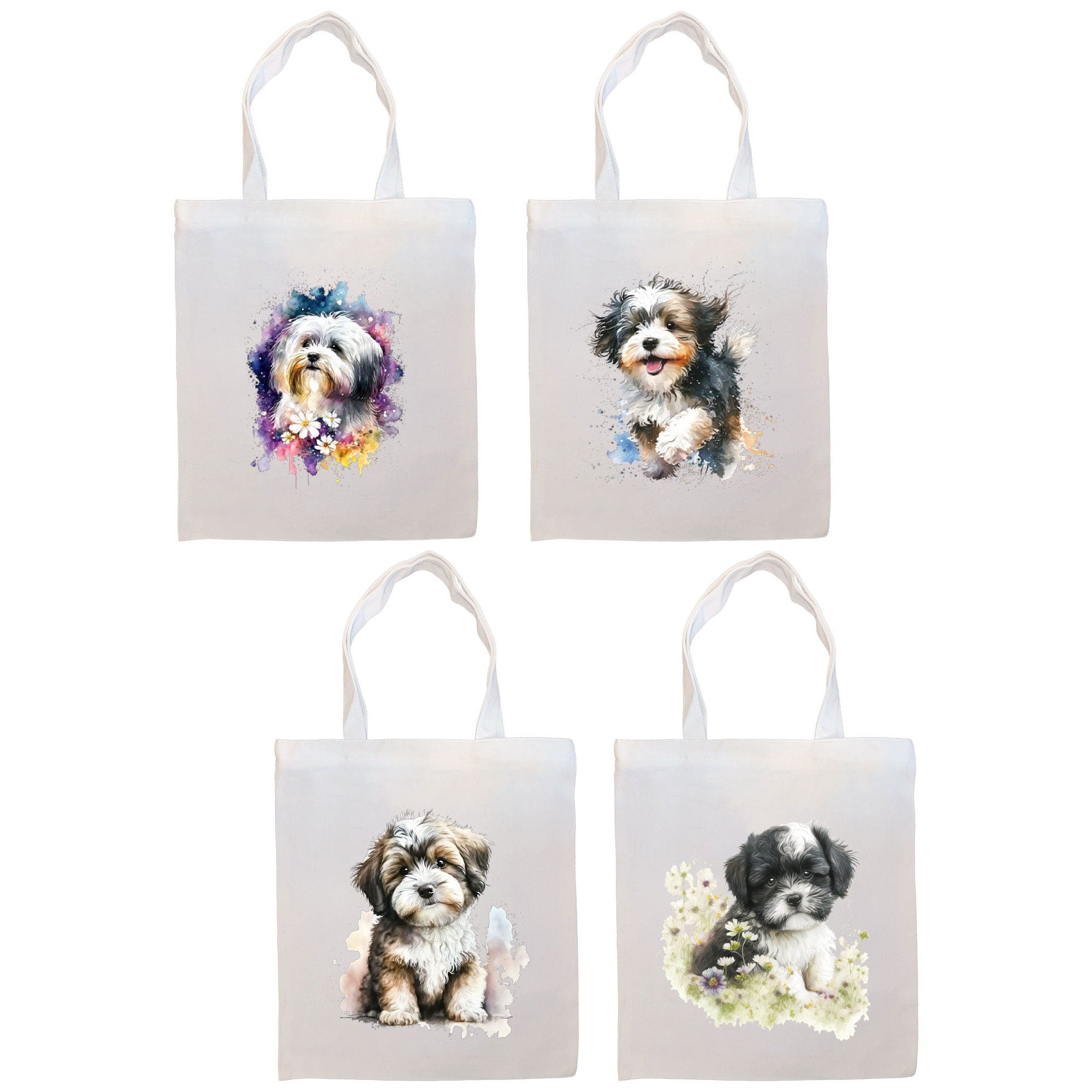 Stylish Havanese Canvas Tote Bag with zipper, handles, and inner pocket, perfect for shopping and daily use.