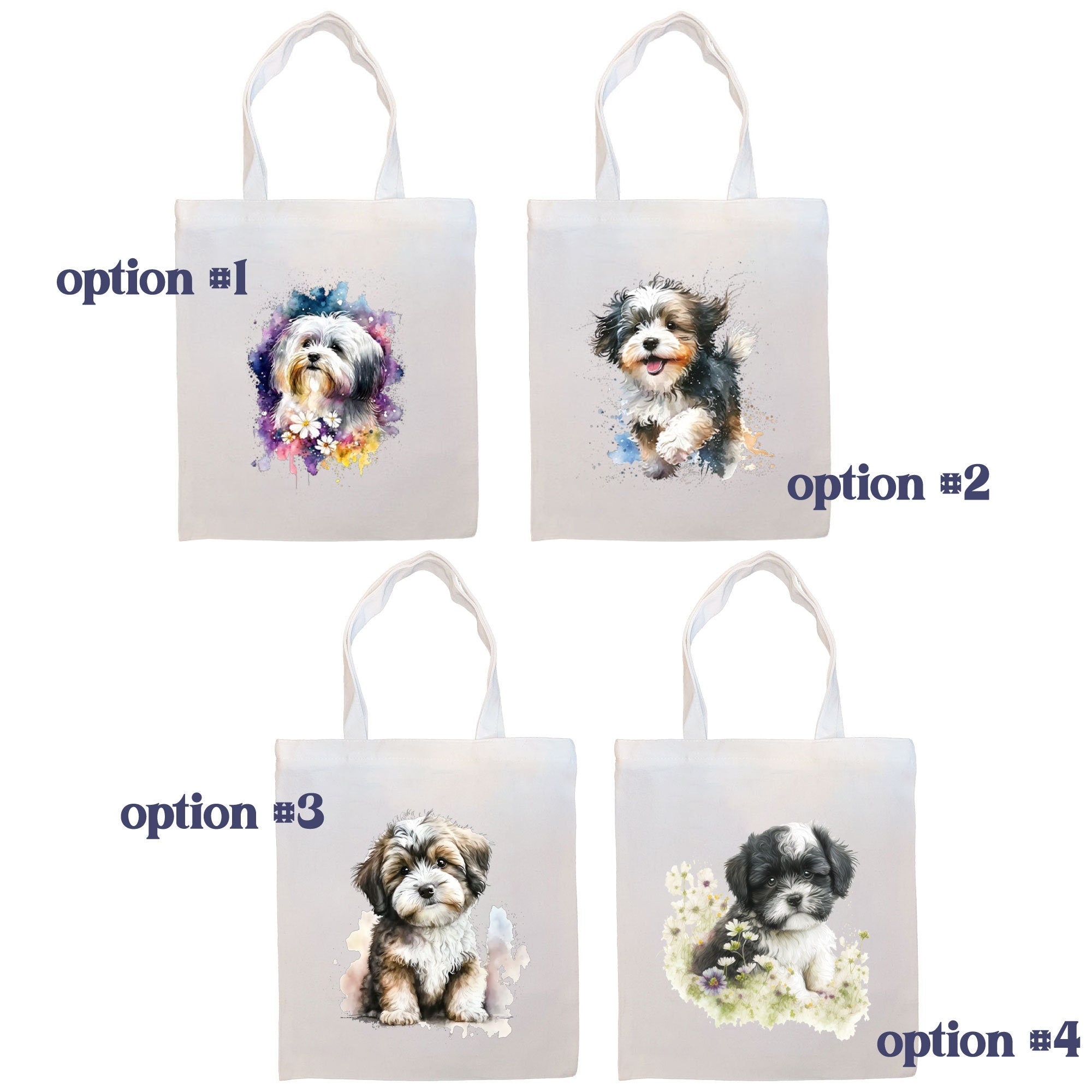Stylish Havanese Canvas Tote Bag with zipper, handles, and inner pocket, perfect for shopping and daily use.