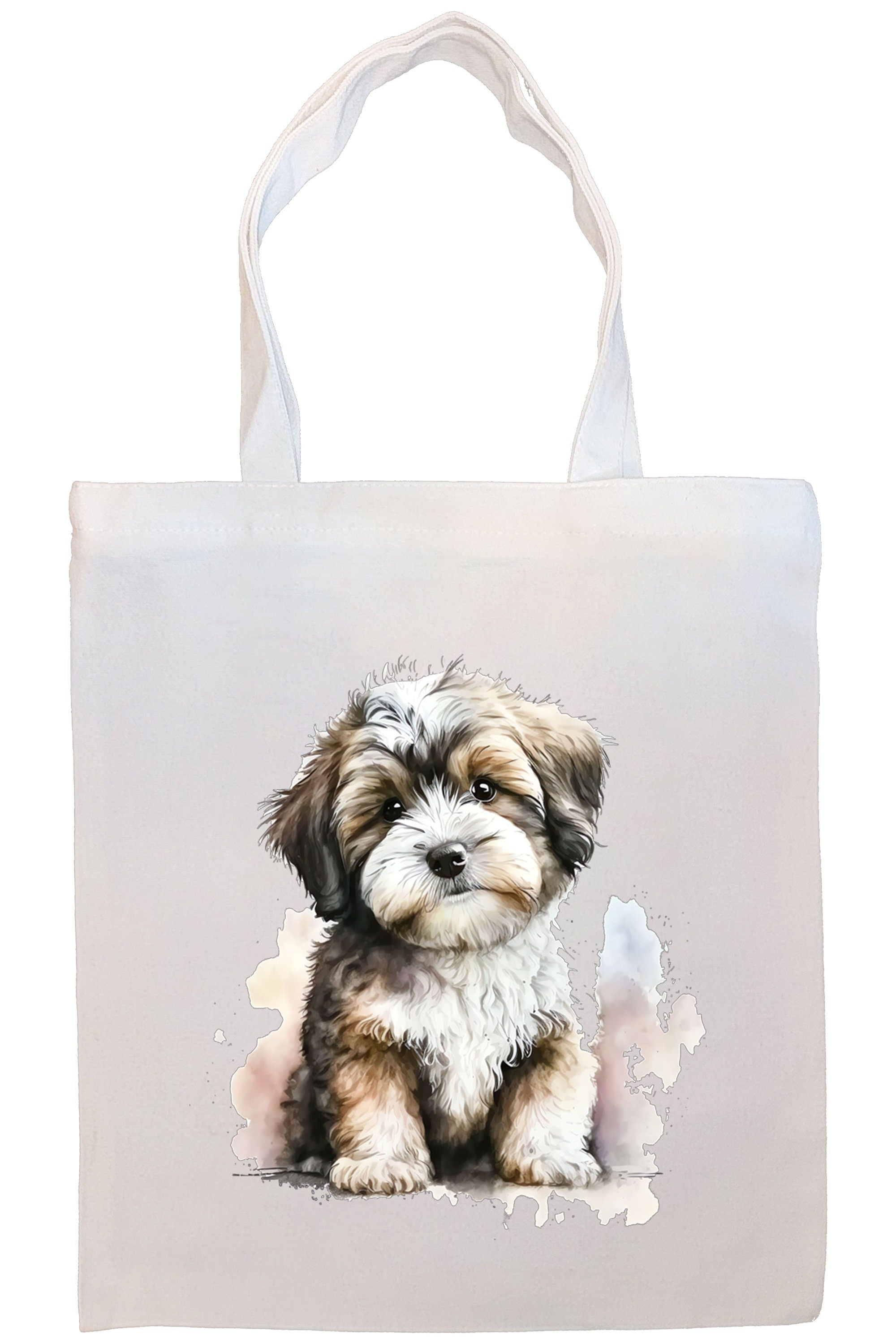 Stylish Havanese Canvas Tote Bag with zipper, handles, and inner pocket, perfect for shopping and daily use.