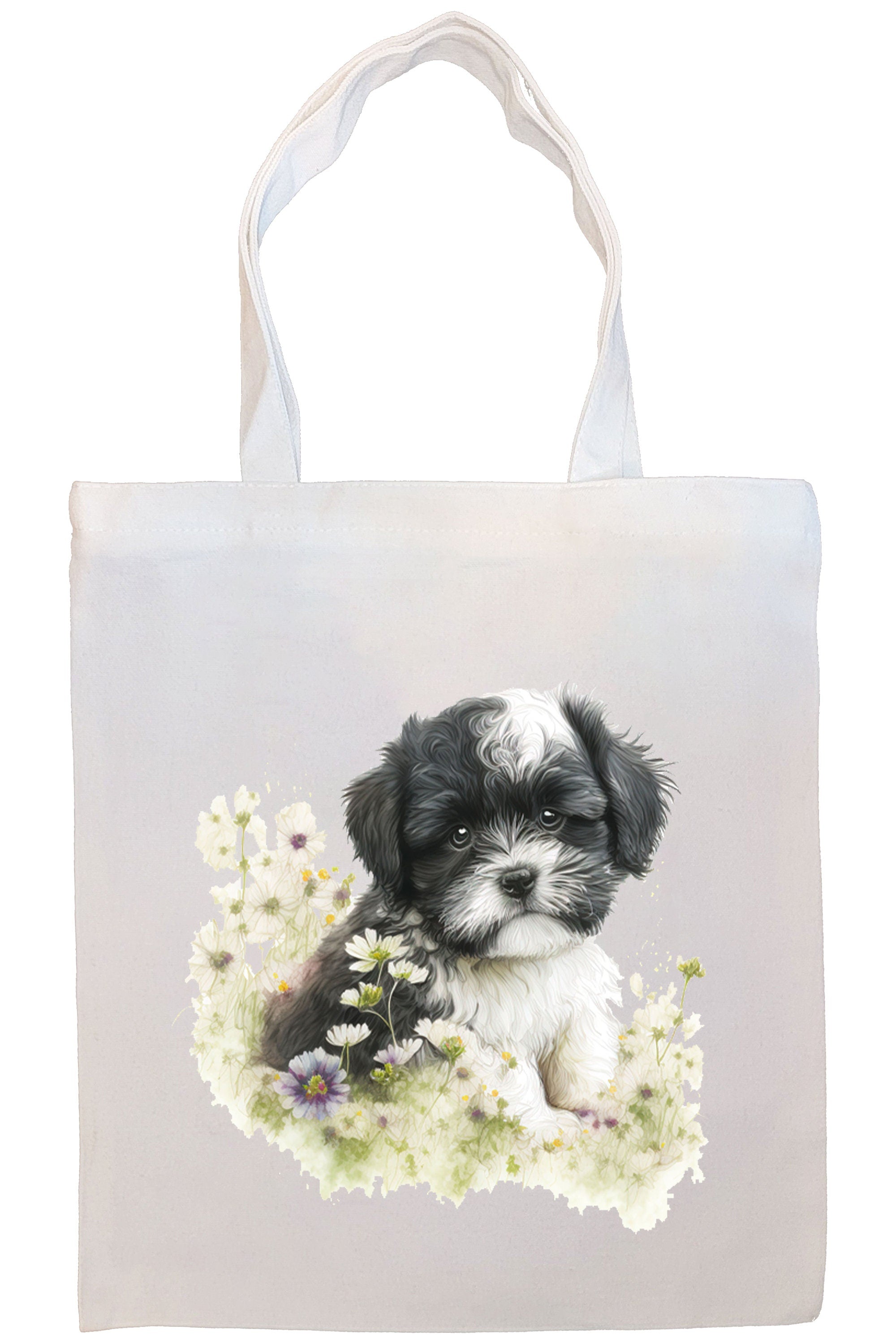 Stylish Havanese Canvas Tote Bag with zipper, handles, and inner pocket, perfect for shopping and daily use.