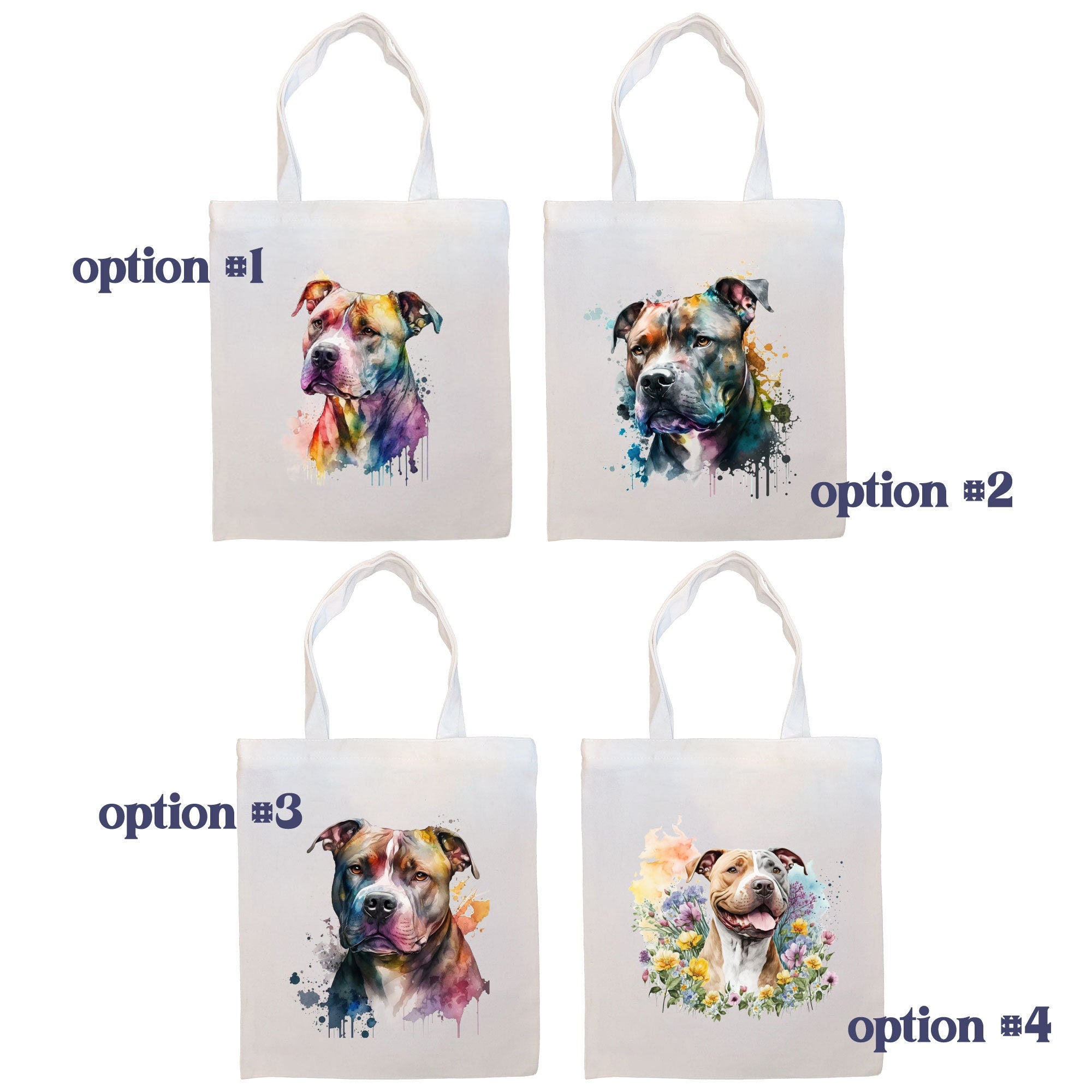 Stylish Pit Bull Canvas Tote Bag with zipper and inner pocket, perfect for shopping and daily use.