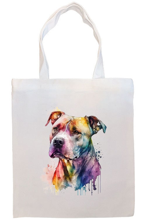 Stylish Pit Bull Canvas Tote Bag with zipper and inner pocket, perfect for shopping and daily use.