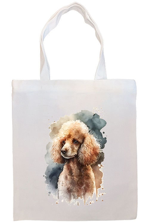 A stylish Poodle Canvas Tote Bag featuring a zippered closure, sturdy handles, and an inner pocket, perfect for shopping and daily use.