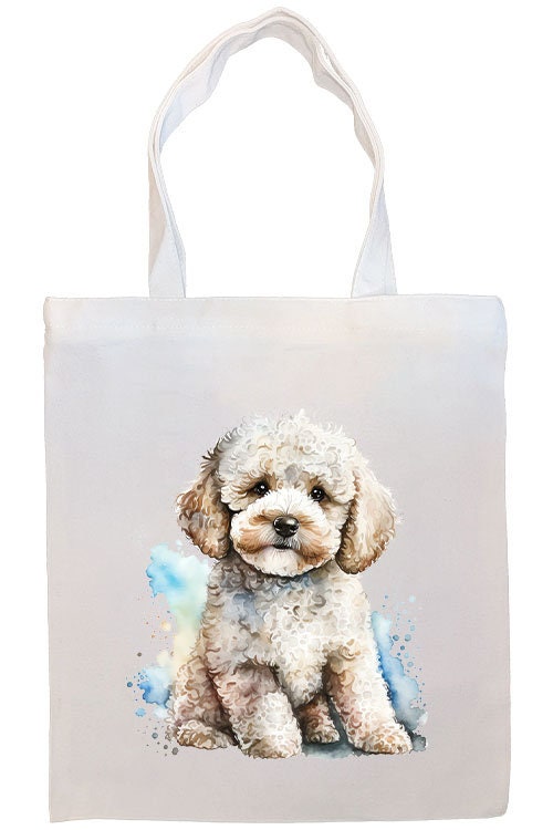 A stylish Poodle Canvas Tote Bag featuring a zippered closure, sturdy handles, and an inner pocket, perfect for shopping and daily use.