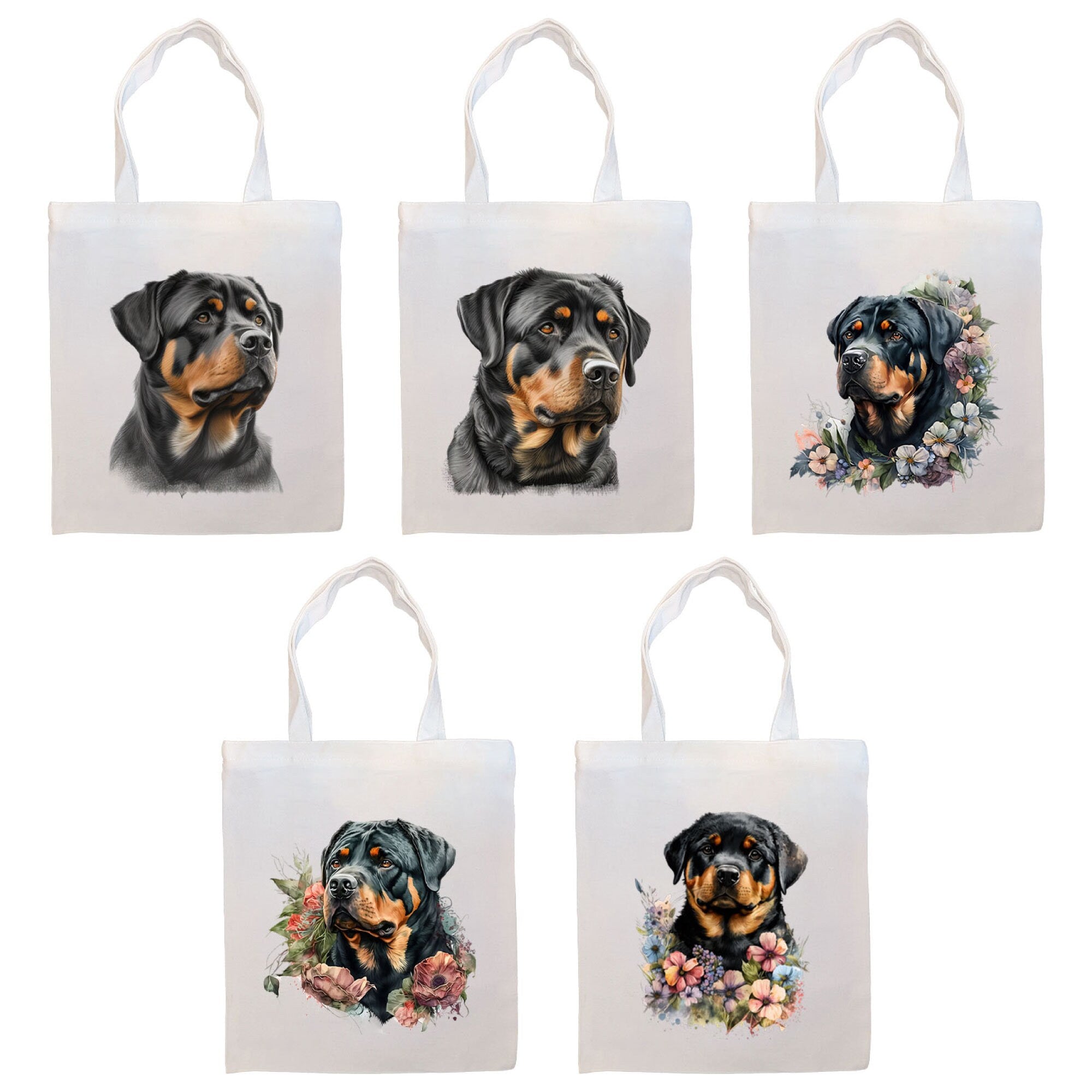 Rottweiler Canvas Tote Bag featuring zippered closure, handles, and inner pocket, perfect for shopping and daily use.