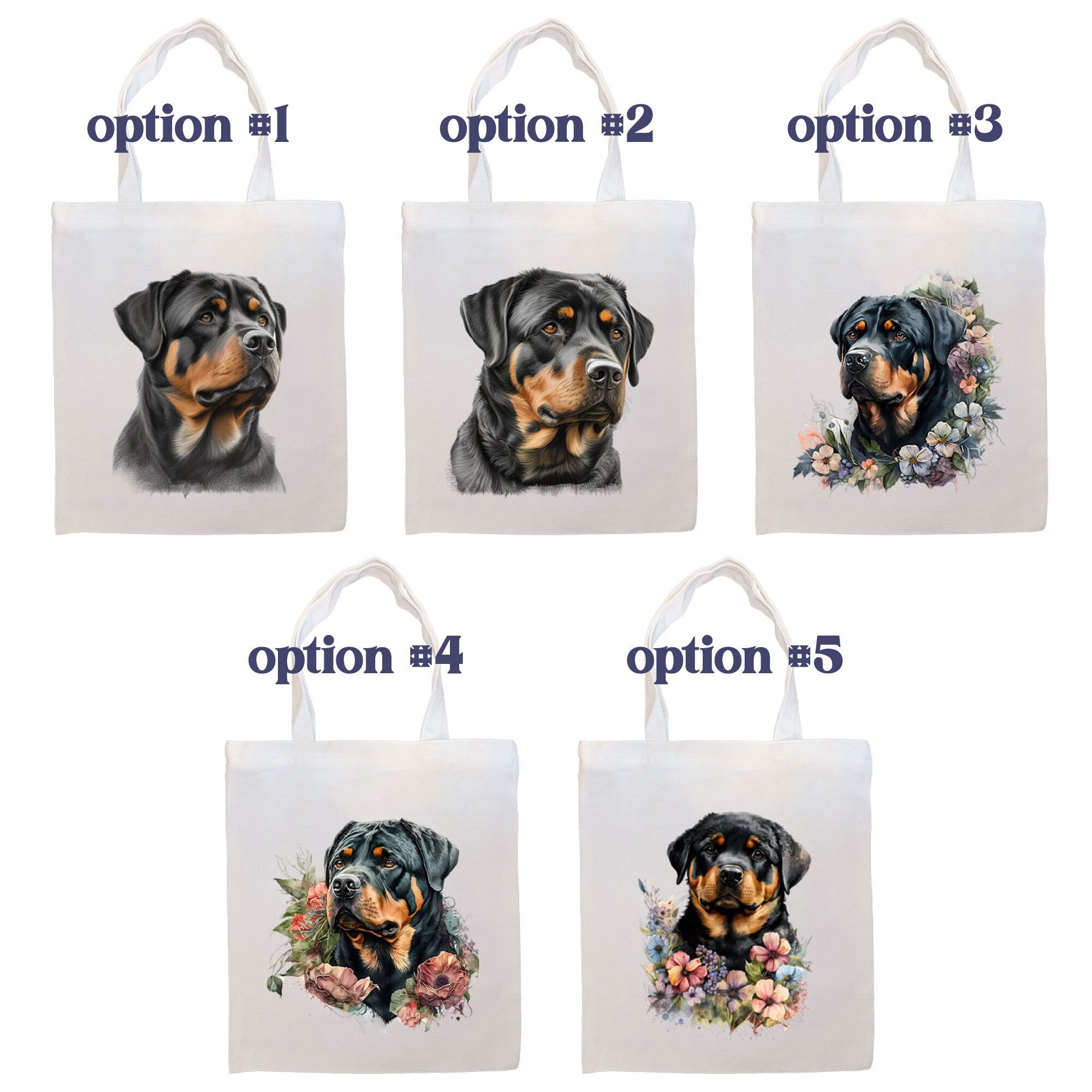 Rottweiler Canvas Tote Bag featuring zippered closure, handles, and inner pocket, perfect for shopping and daily use.