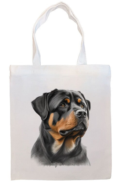 Rottweiler Canvas Tote Bag featuring zippered closure, handles, and inner pocket, perfect for shopping and daily use.