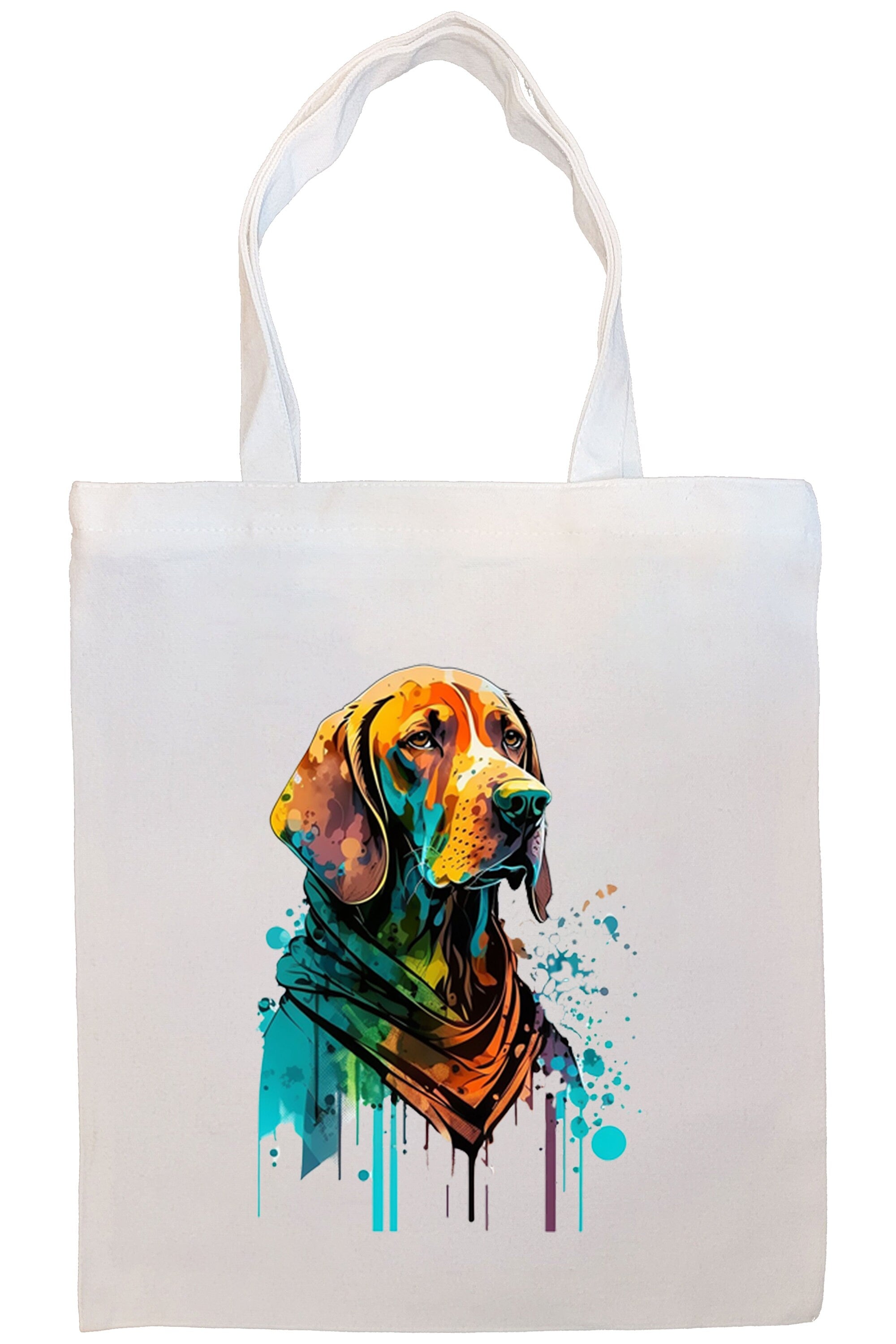 Stylish canvas tote bag featuring a Vizsla design, zippered closure, sturdy handles, and an inner pocket for convenience.