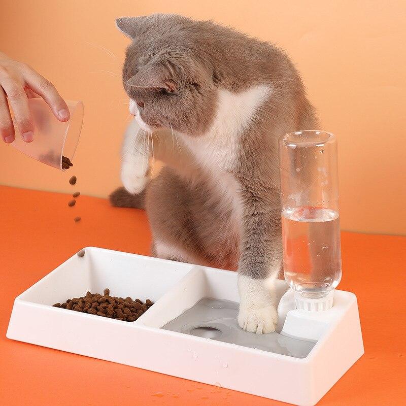 Cat Bowl Dog Water Feeder, a versatile automatic drinking fountain for cats and dogs, made of durable plastic with a gravity-powered water dispenser.