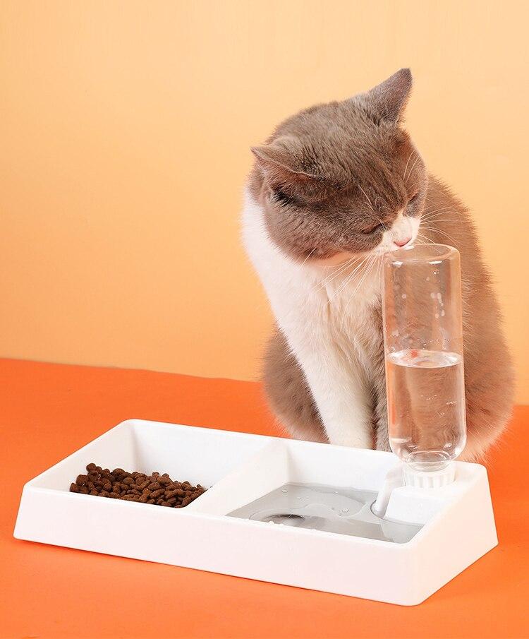 Cat Bowl Dog Water Feeder, a versatile automatic drinking fountain for cats and dogs, made of durable plastic with a gravity-powered water dispenser.
