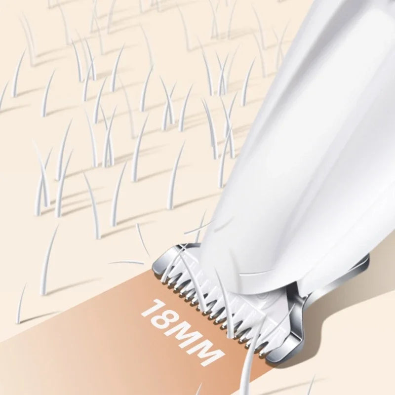 A Cat Grooming Shaver with a light, designed for low noise and USB rechargeable, suitable for pet grooming.