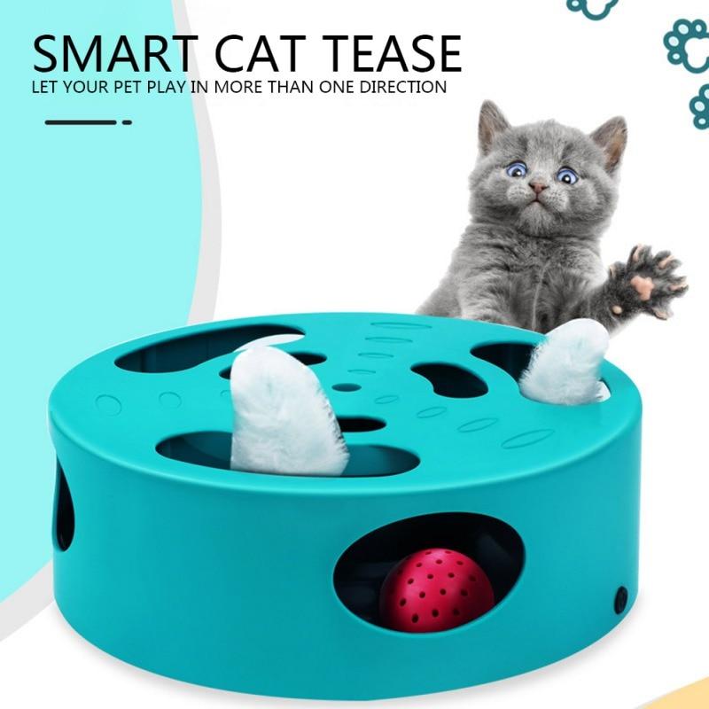 Interactive Cat Hunt Toy featuring a running mouse in a maze, designed for engaging play and exercise for cats.