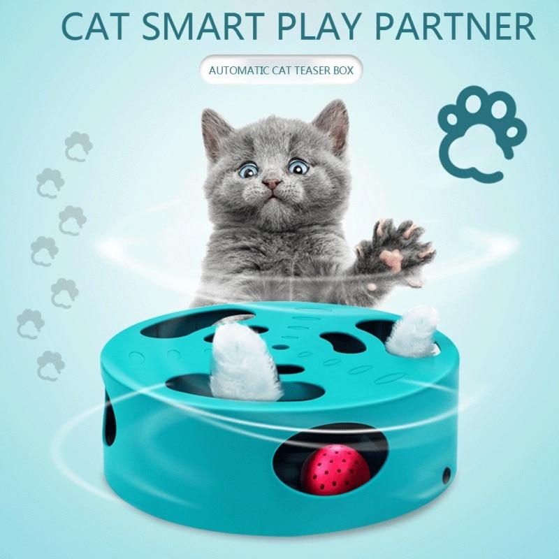 Interactive Cat Hunt Toy featuring a running mouse in a maze, designed for engaging play and exercise for cats.