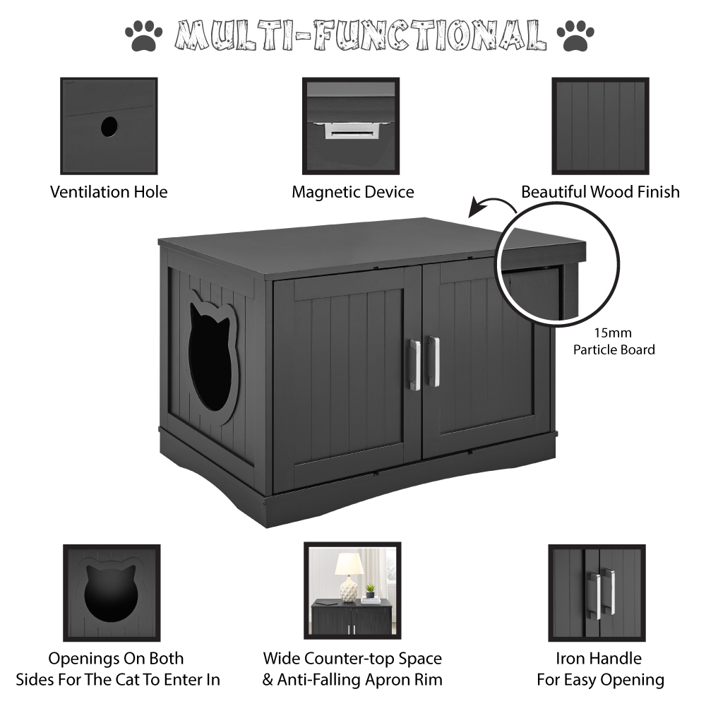 Elegant Cat Litter Box Enclosure Furniture designed for stylish home decor and pet privacy.