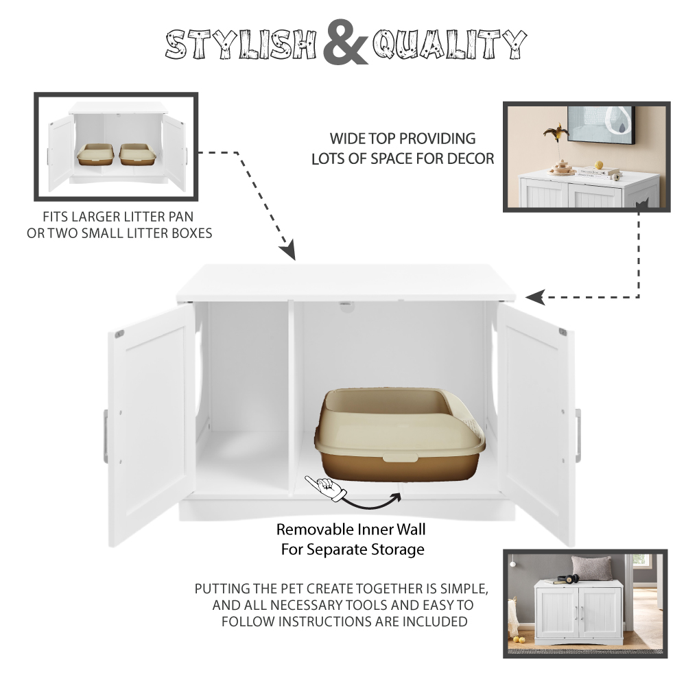 Elegant Cat Litter Box Enclosure Furniture designed for stylish home decor and pet privacy.