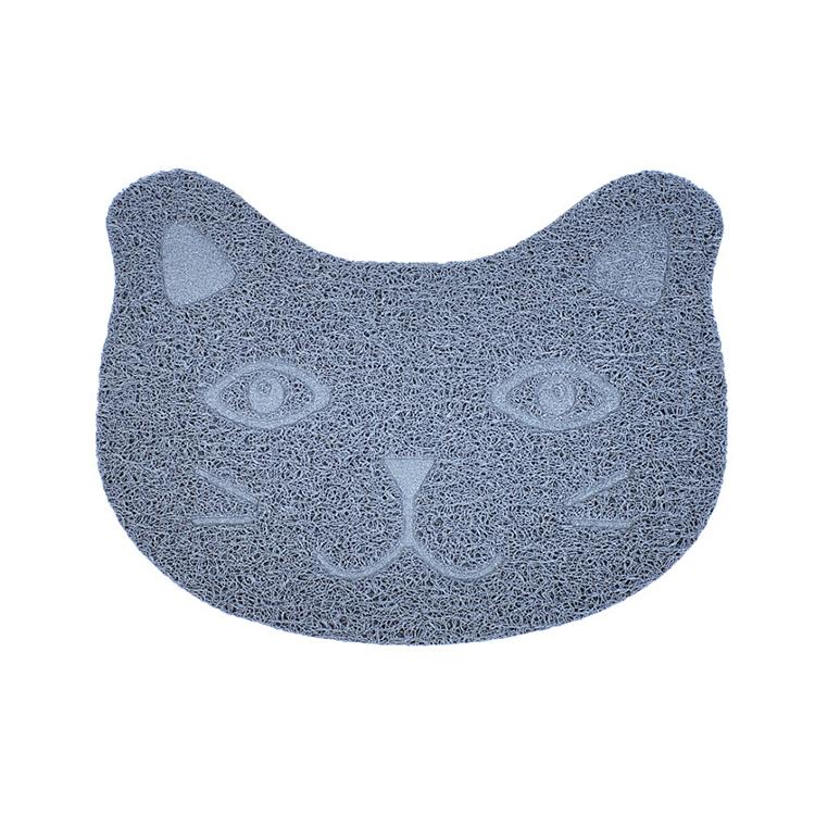 A soft, rubberized Cat Litter Pad designed to capture litter and dirt, featuring an anti-slip backing for stability and comfort for cats.