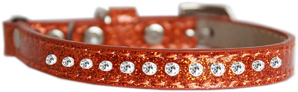 A stylish cat safety collar featuring one row of clear crystal rhinestones on a soft, glittery ice cream design.