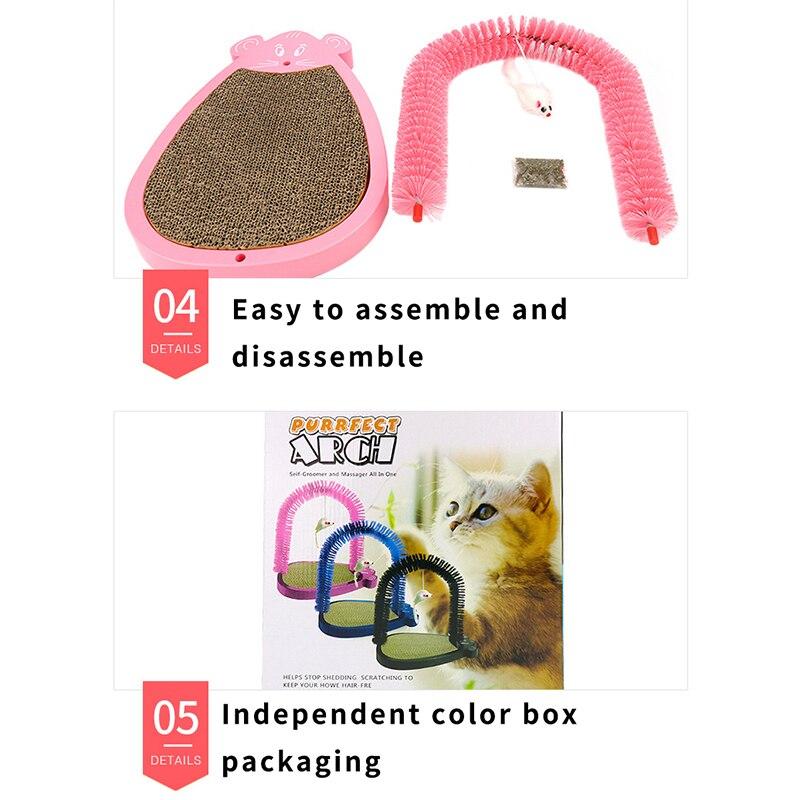 A colorful Cat Scratcher Mat made of thicker corrugated paper, designed for cats to scratch and climb, available in blue, black, and pink.