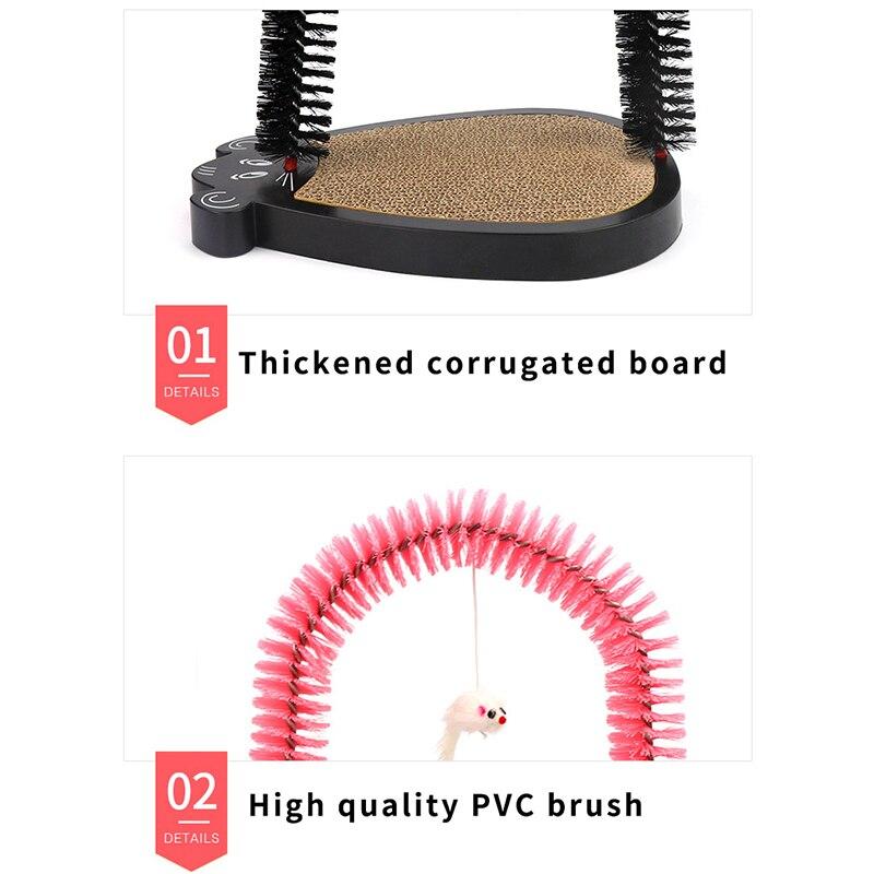 A colorful Cat Scratcher Mat made of thicker corrugated paper, designed for cats to scratch and climb, available in blue, black, and pink.