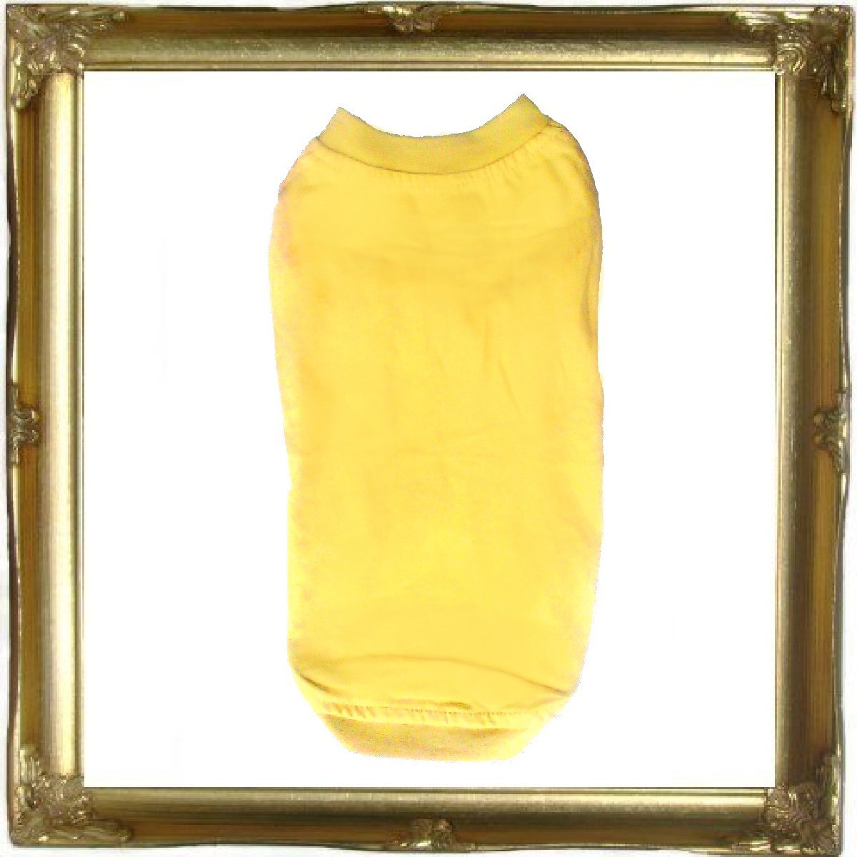 A bright yellow t-shirt designed for cats, showcasing its soft cotton fabric and stylish design, perfect for Sphynx and Rex breeds.