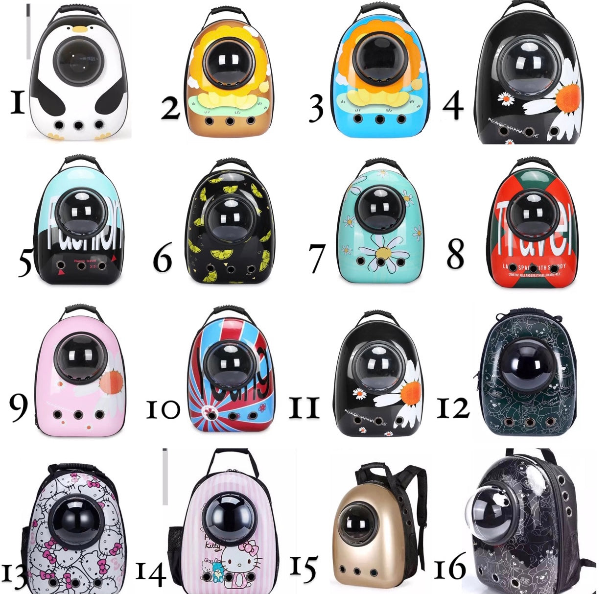 Cats and Dogs backpack featuring a transparent design, durable material, and ventilation holes for pet comfort during travel.