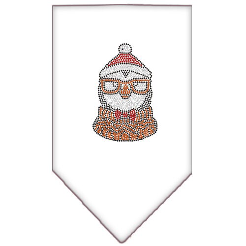 A festive Christmas dog bandana featuring a rhinestone-decorated hipster penguin design, perfect for holiday celebrations.
