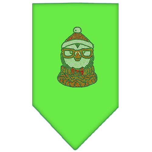 A festive Christmas dog bandana featuring a rhinestone-decorated hipster penguin design, perfect for holiday celebrations.