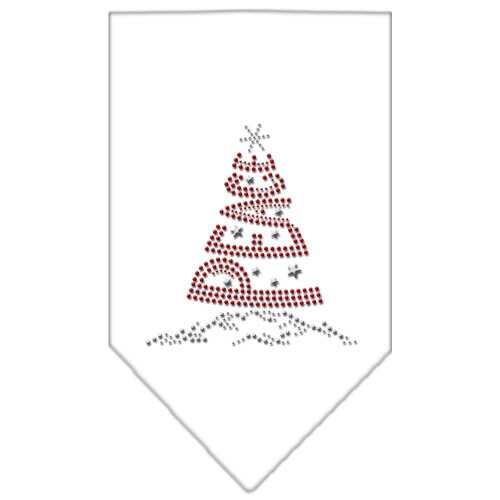 Christmas Pet and Dog Bandana featuring a rhinestone 'Peace Tree' design, perfect for festive occasions.