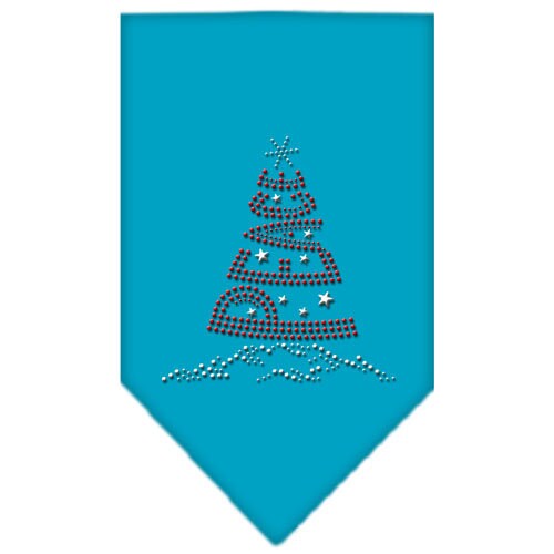 Christmas Pet and Dog Bandana featuring a rhinestone 'Peace Tree' design, perfect for festive occasions.